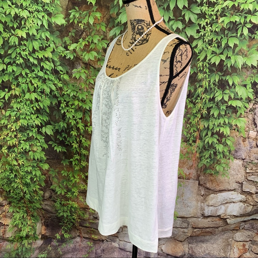 EILEEN FISHER Linen Sparkle Tank Top, XL - Picture 4 of 11